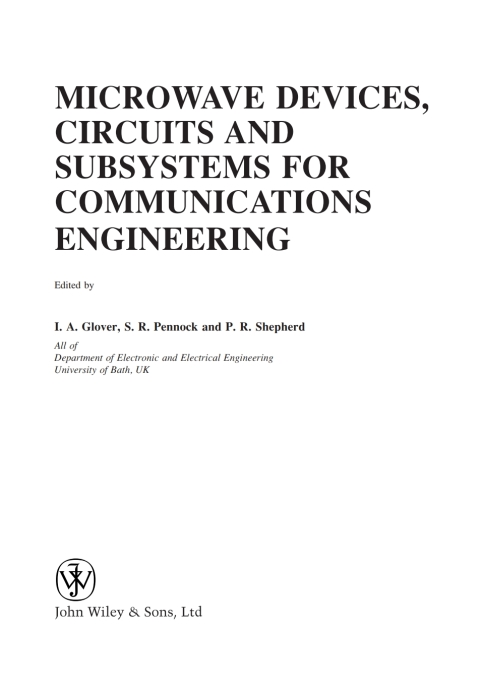 Microwave Devices, Circuits and Subsystems for Communications Engineering 