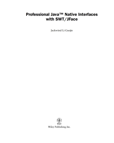 Cover image for book Professional Java Native Interfaces with SWT / JFace