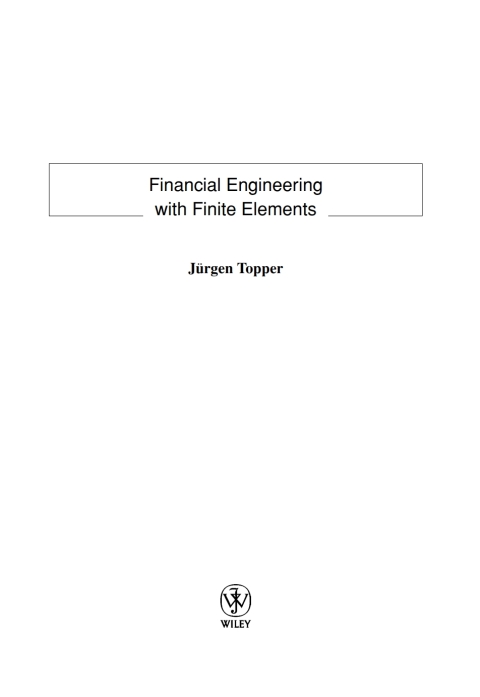Cover image for book Financial Engineering with Finite Elements