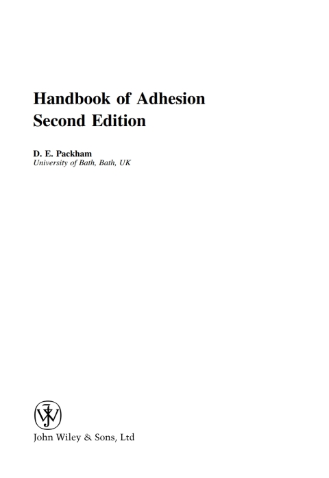 Cover image for book Handbook of Adhesion