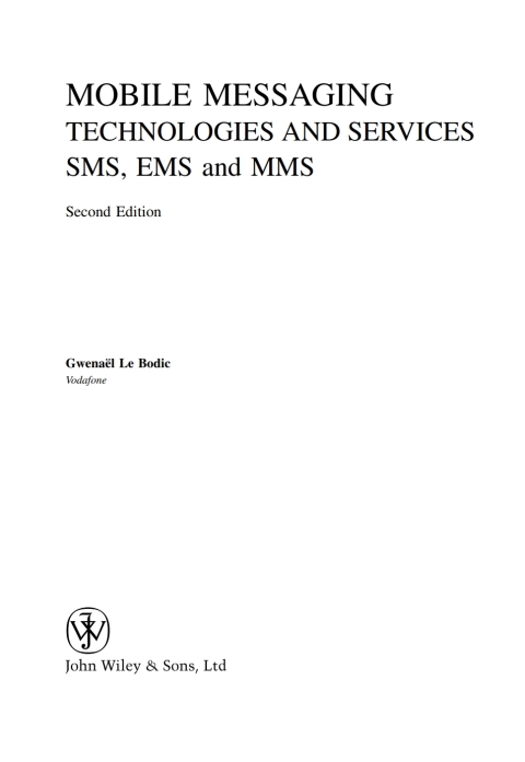 Cover image for book Mobile Messaging Technologies and Services