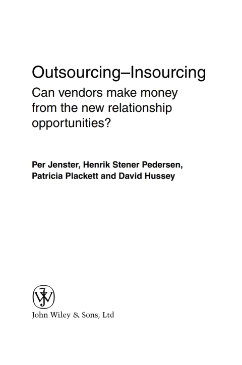 Cover image for book Outsourcing -- Insourcing
