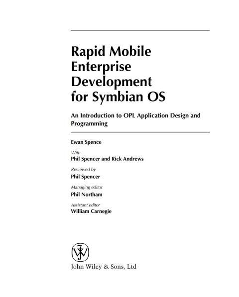 Cover image for book Rapid Mobile Enterprise Development for Symbian OS
