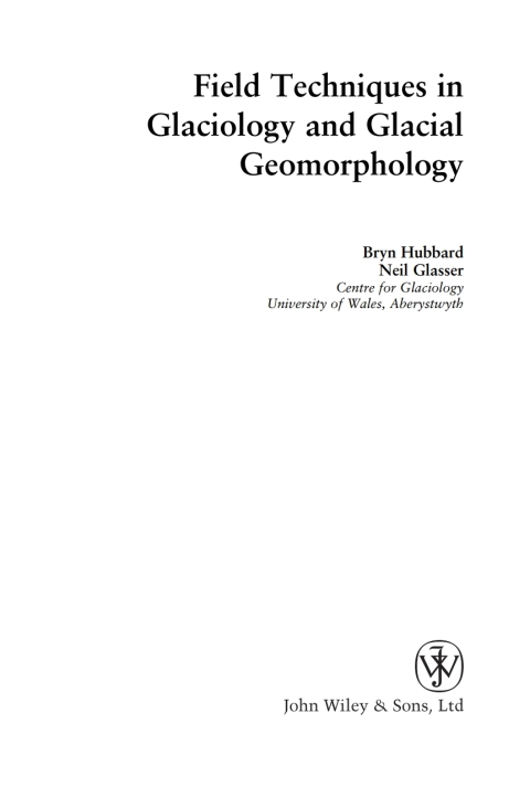 Cover image for book Field Techniques in Glaciology and Glacial Geomorphology