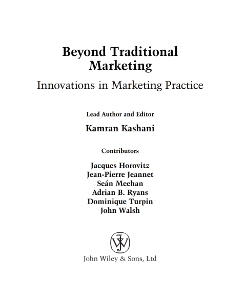 Cover image for book Beyond Traditional Marketing: Innovations in Marketing Practice
