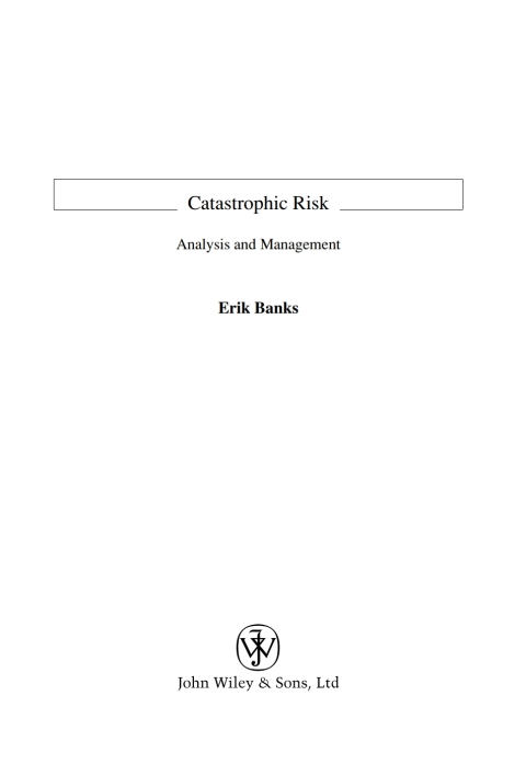 Cover image for book Catastrophic Risk