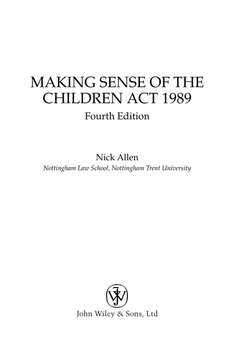 Cover image for book Making Sense of the Children Act 1989