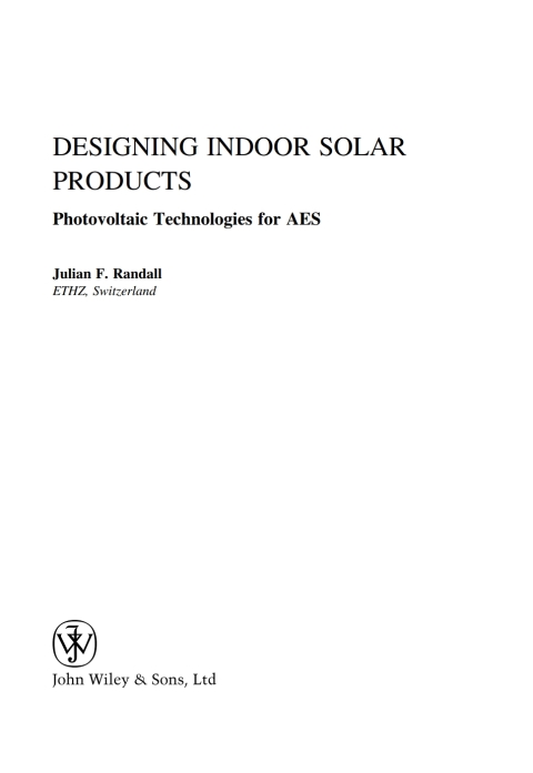 Cover image for book Designing Indoor Solar Products