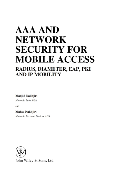 Cover image for book AAA and Network Security for Mobile Access