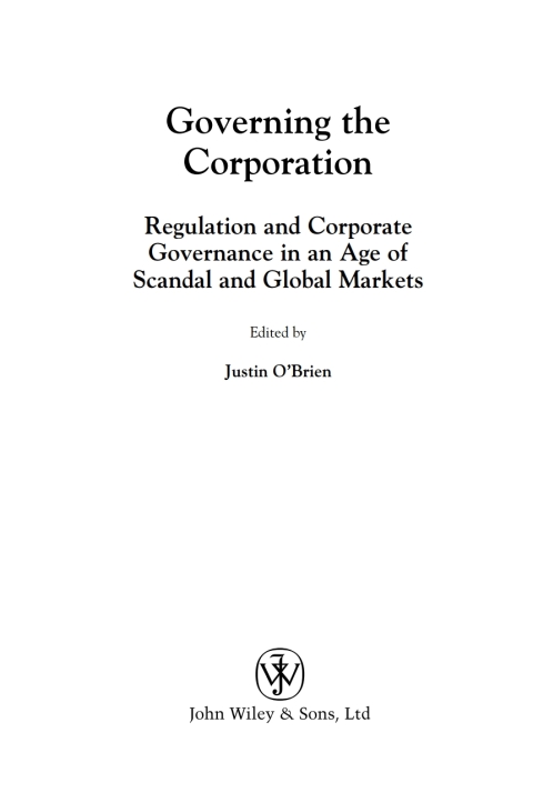 Cover image for book Governing the Corporation