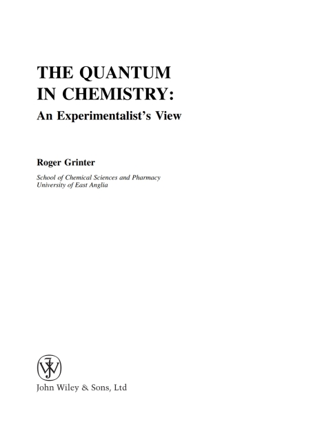 Cover image for book The Quantum in Chemistry
