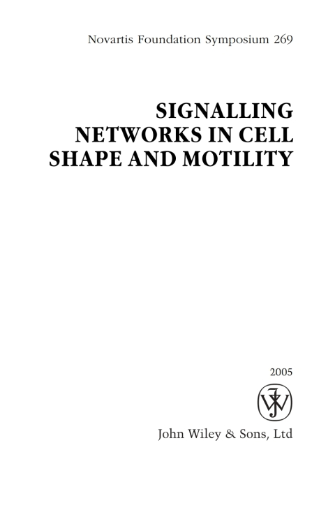 Cover image for book Signalling Networks in Cell Shape and Motility
