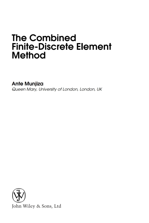 Cover image for book The Combined Finite-Discrete Element Method