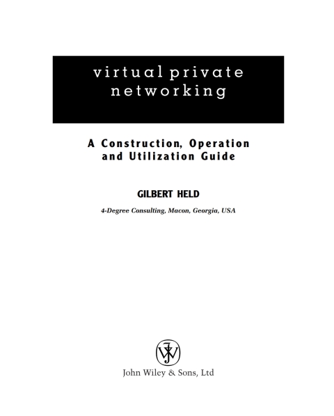 Cover image for book Virtual Private Networking