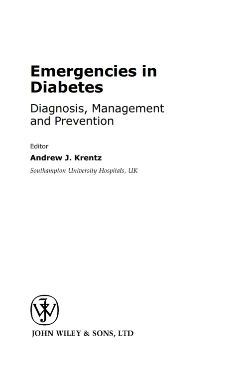 Cover image for book Emergencies in Diabetes