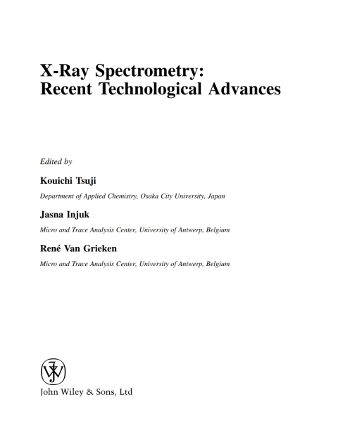 Cover image for book X-Ray Spectrometry