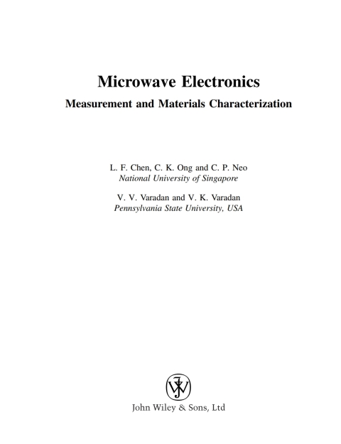 Microwave Electronics: Measurement and Materials Characterization 