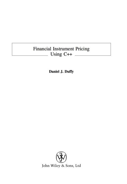 Cover image for book Financial Instrument Pricing Using C++