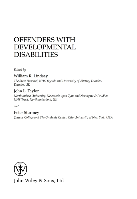 Offenders with Developmental Disabilities 