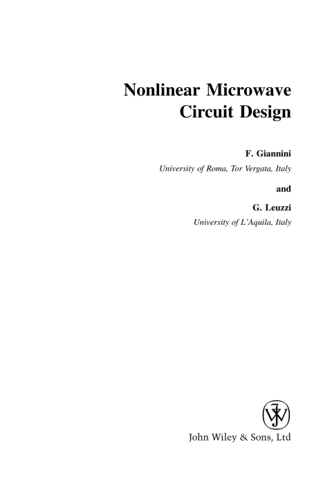 Cover image for book Nonlinear Microwave Circuit Design
