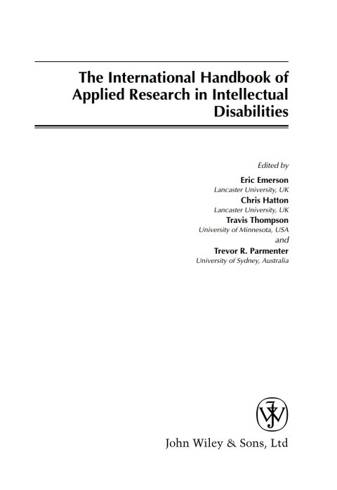 International Handbook of Applied Research in Intellectual Disabilities 