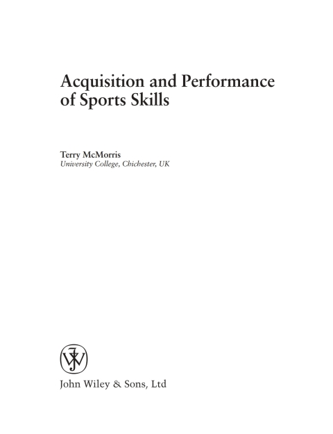 Cover image for book Acquisition and Performance of Sports Skills