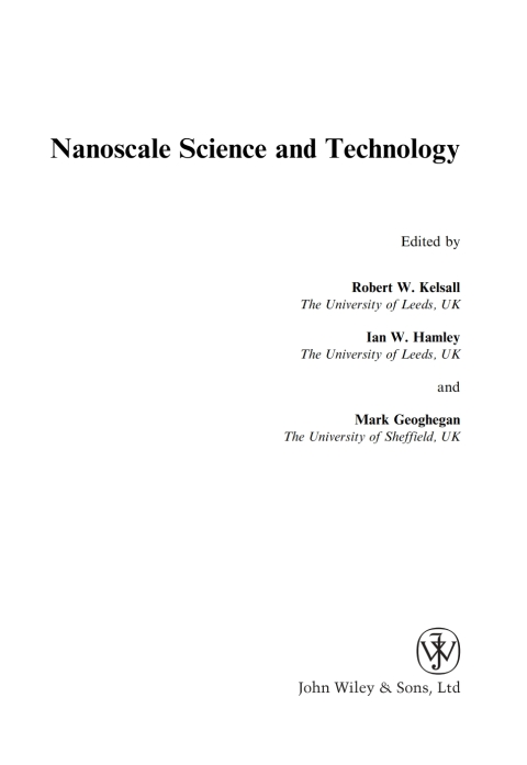 Cover image for book Nanoscale Science and Technology