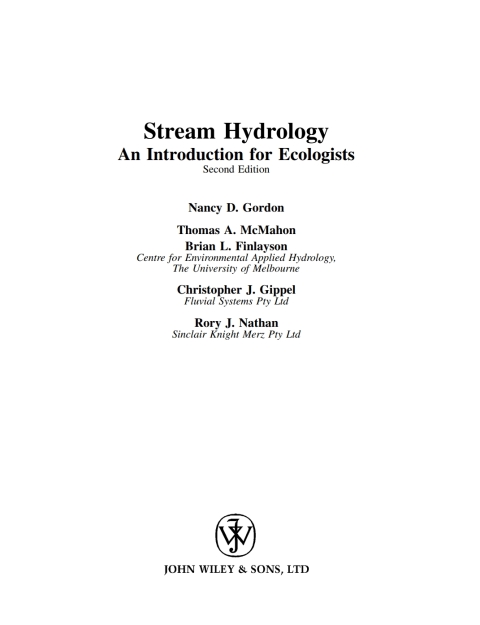Cover image for book Stream Hydrology