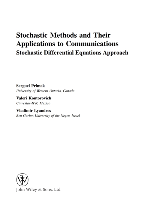 Cover image for book Stochastic Methods and their Applications to Communications
