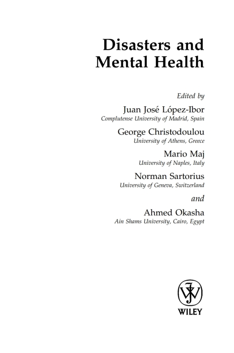 Cover image for book Disasters and Mental Health