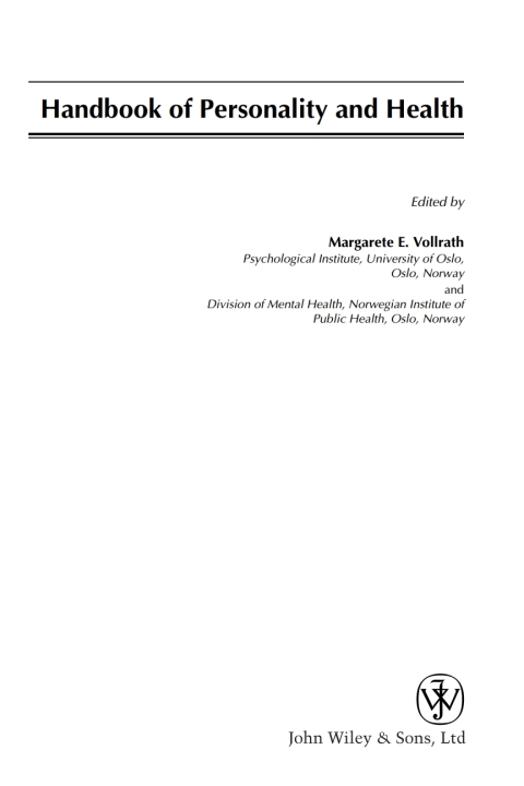 Cover image for book Handbook of Personality and Health