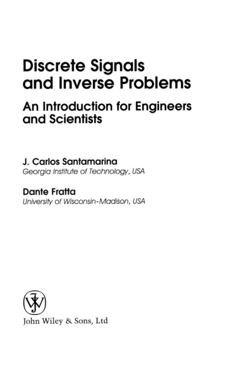 Cover image for book Discrete Signals and Inverse Problems