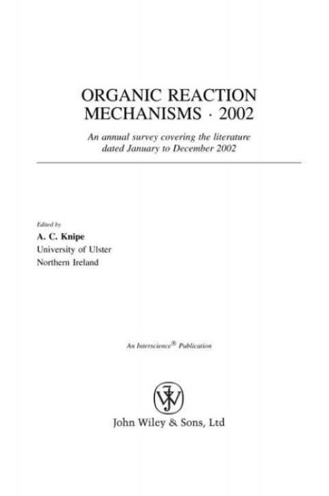 Cover image for book Organic Reaction Mechanisms 2002