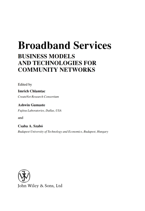 Cover image for book Broadband Services