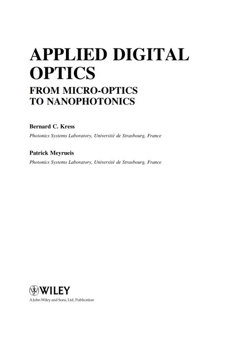 Cover image for book Applied Digital Optics: From Micro-optics to Nanophotonics