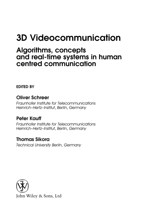 Cover image for book 3D Videocommunication