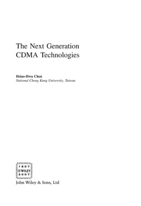 Cover image for book The Next Generation CDMA Technologies