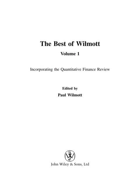 Cover image for book The Best of Wilmott 1