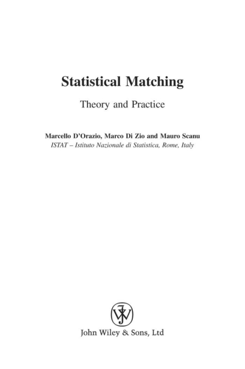Cover image for book Statistical Matching