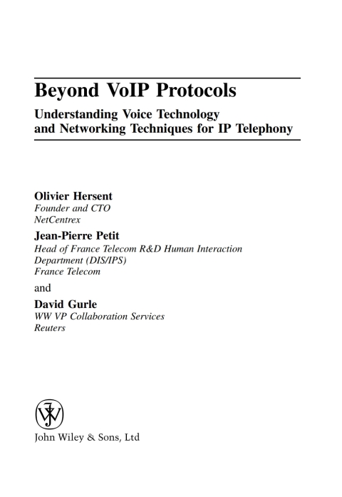 Cover image for book Beyond VoIP Protocols