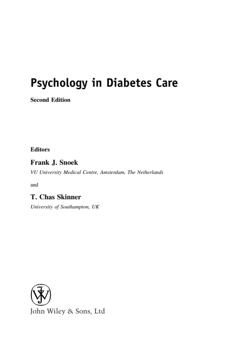 Cover image for book Psychology in Diabetes Care