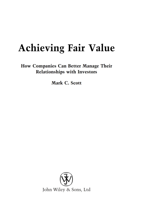Cover image for book Achieving Fair Value