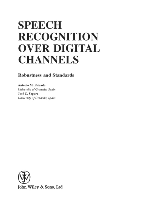 Cover image for book Speech Recognition Over Digital Channels