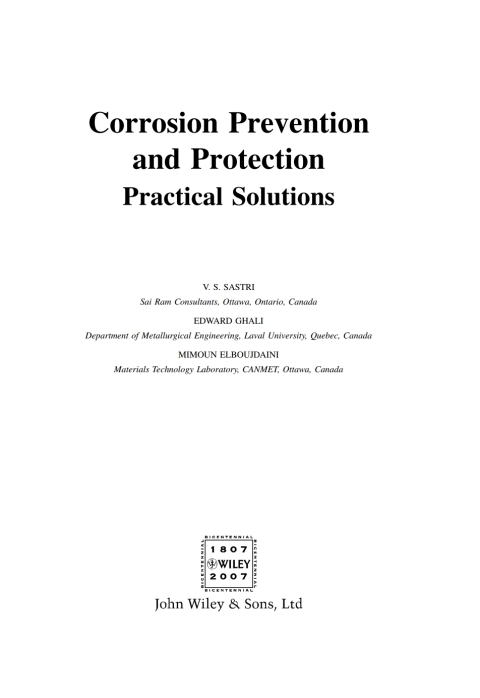 Cover image for book Corrosion Prevention and Protection: Practical Solutions