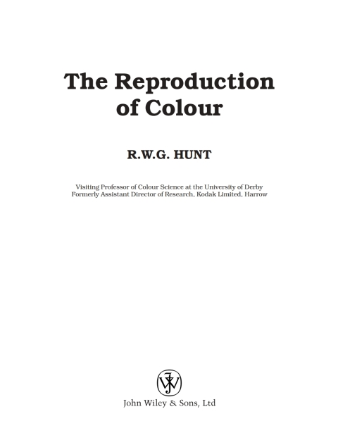 Cover image for book The Reproduction of Colour