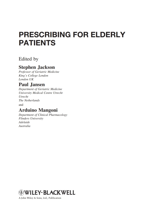 Prescribing for Elderly Patients