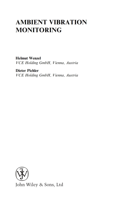 Cover image for book Ambient Vibration Monitoring