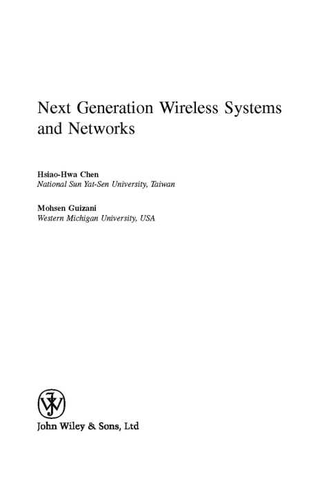 Cover image for book Next Generation Wireless Systems and Networks