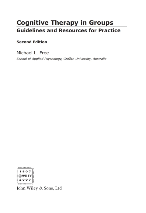 Cover image for book Cognitive Therapy in Groups