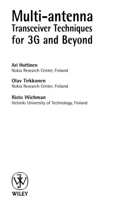 Cover image for book Multi-antenna Transceiver Techniques for 3G and Beyond